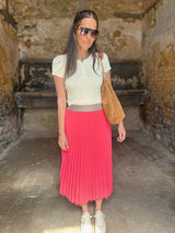 Kaia Midi Skirt - Neon Pink