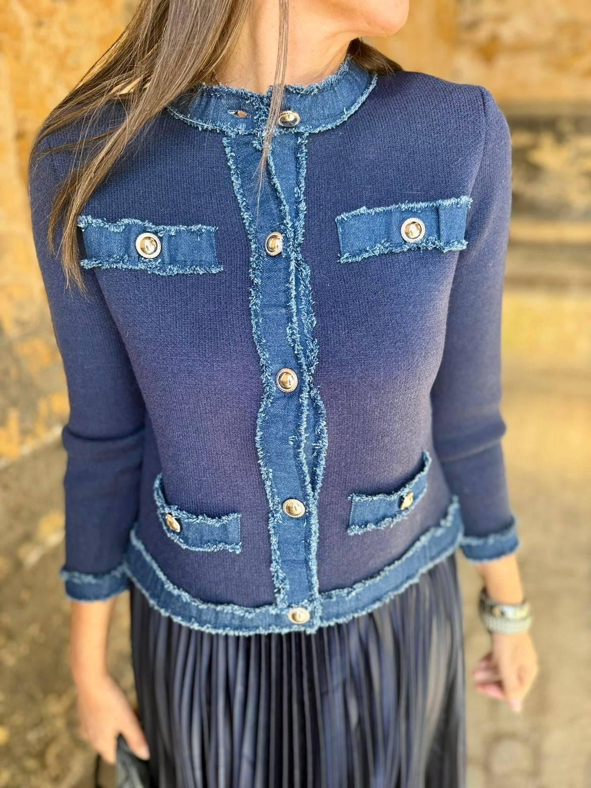 Chaqueta de punto Dune de mezclilla