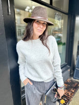 Coral Crew Neck Knit - Grey