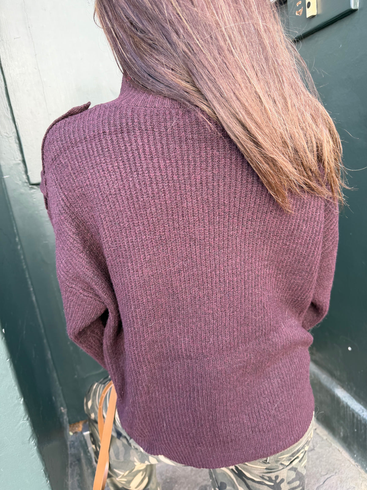 Bond Knitted Funnel Neck Plum