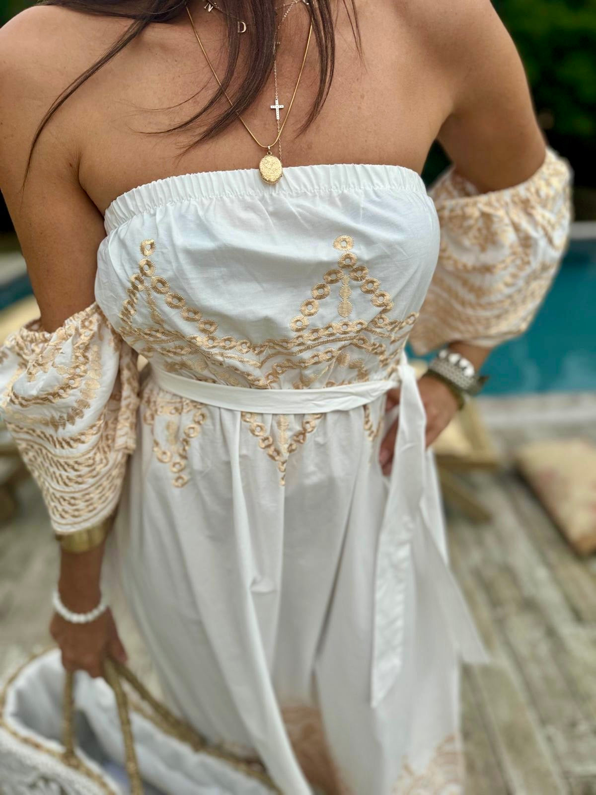 Vestido sin tirantes Royale