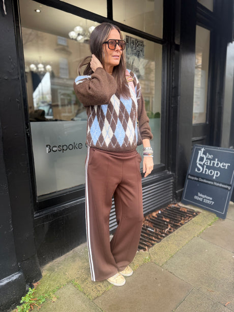 Law Stripe Jogger - Chocolate