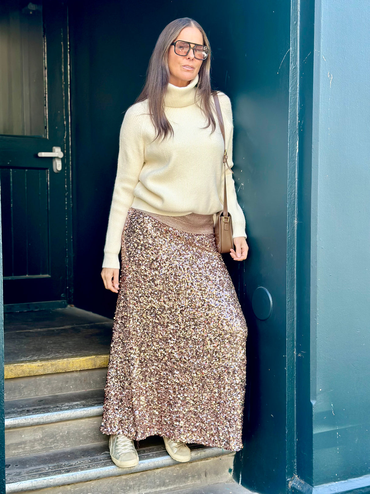 Seline Sequin Skirt - Rose Gold
