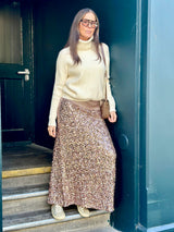 Seline Sequin Skirt - Rose Gold