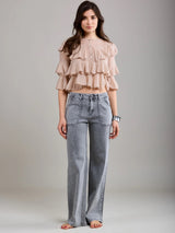 Crush Wide Leg Jean - Grey