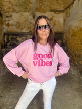 Good Vibes Sweatshirt - Baby Pink