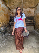 Seline Sequin Skirt - Chocolate
