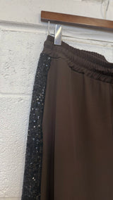 Tempest Pant - Chocolate With Black Sequin PRE ORDER NOW