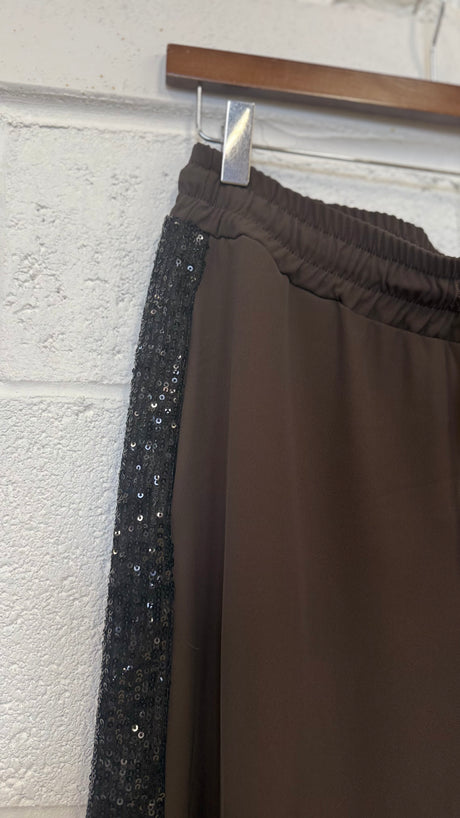 Tempest Pant - Chocolate With Black Sequin PRE ORDER NOW