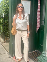 Tempest Pant - Nude with Khaki Stripe