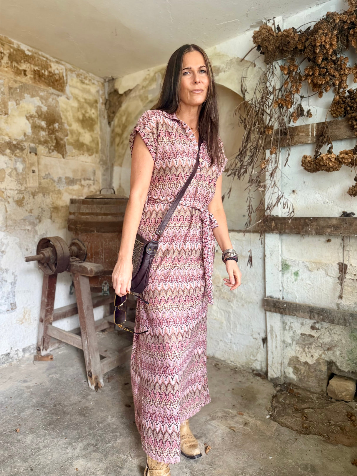 Robin Printed Maxi Dress - Pink