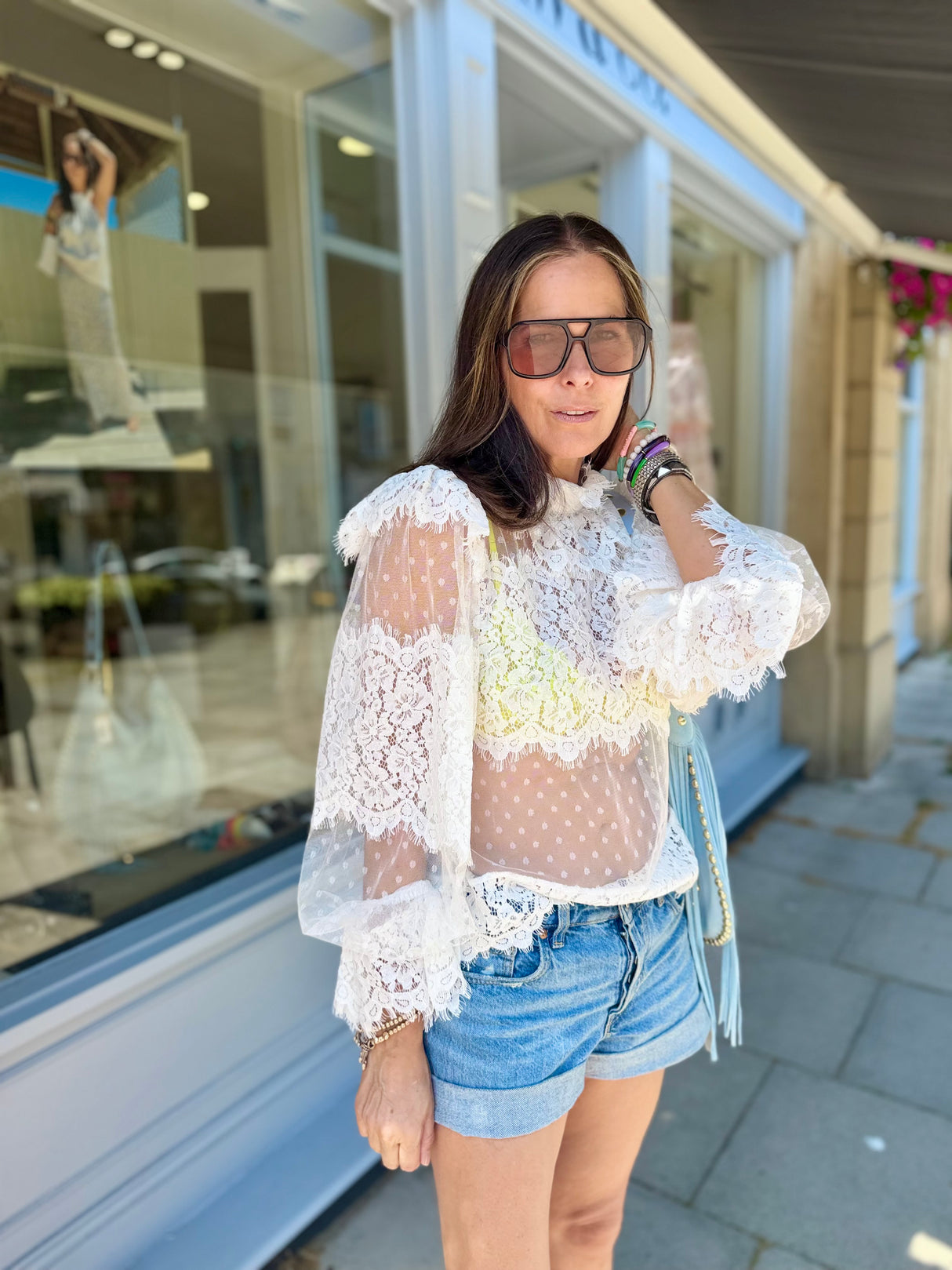 Nicole Sheer Lace Blouse