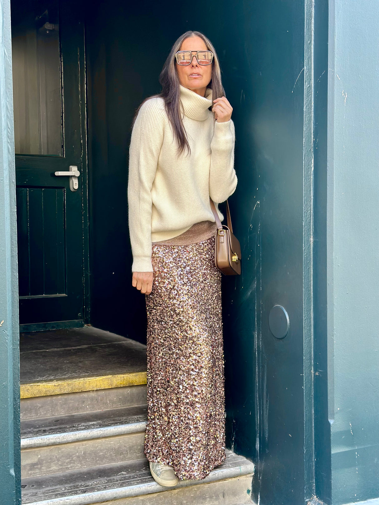 Seline Sequin Skirt - Rose Gold