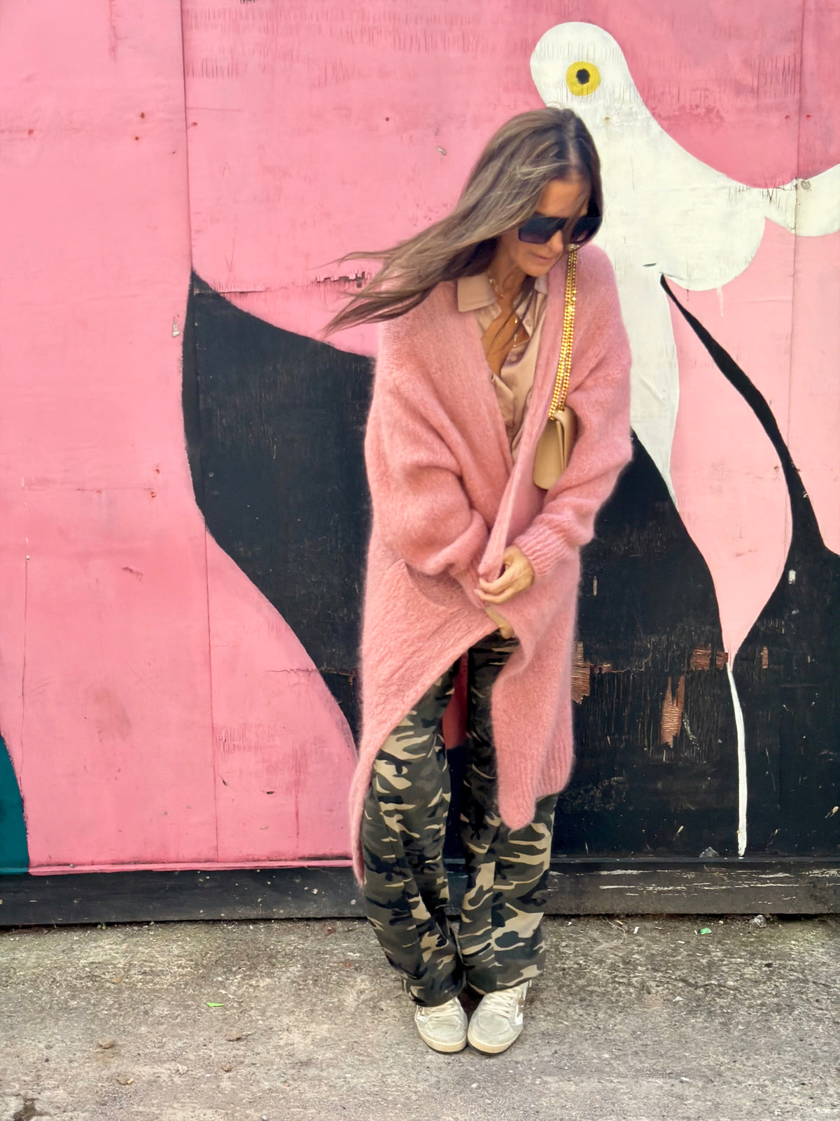 Diane Long Cardigan - Rose