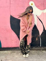 Diane Long Cardigan - Rose