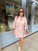 Minnie Cotton Mini Dress- Soft Pink