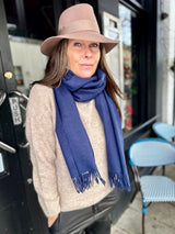 Cashmere Scarf Navy