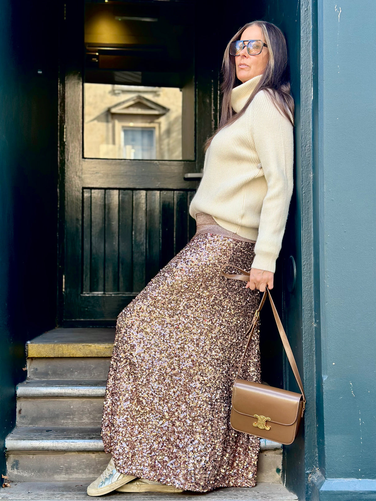 Seline Sequin Skirt - Rose Gold
