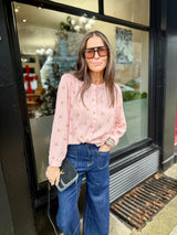 Greta Printed Blouse - Pink