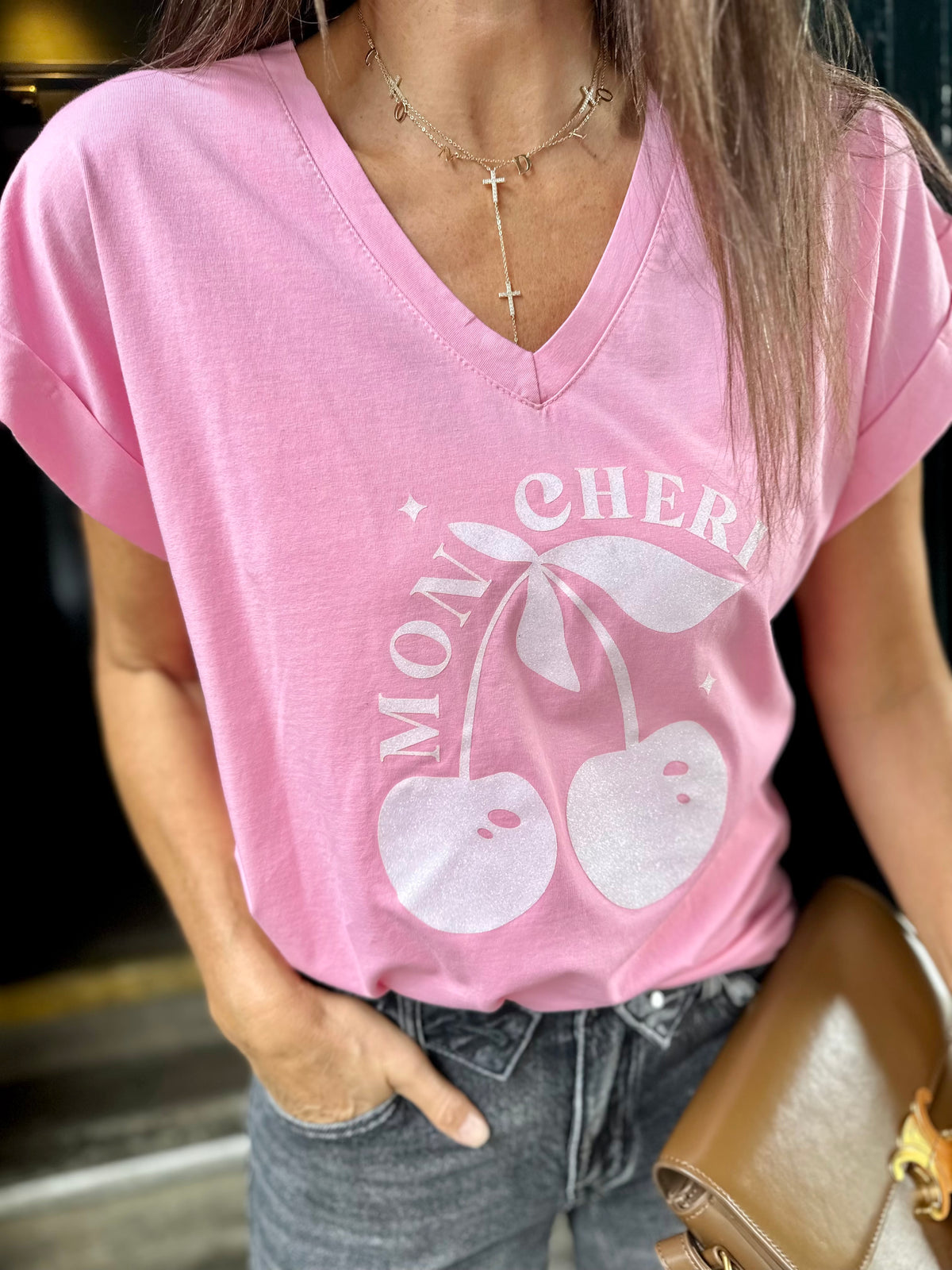 Mon Cheri Tee - Baby Pink