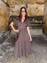 Noa Lightweight Maxi Dress - Chocolate