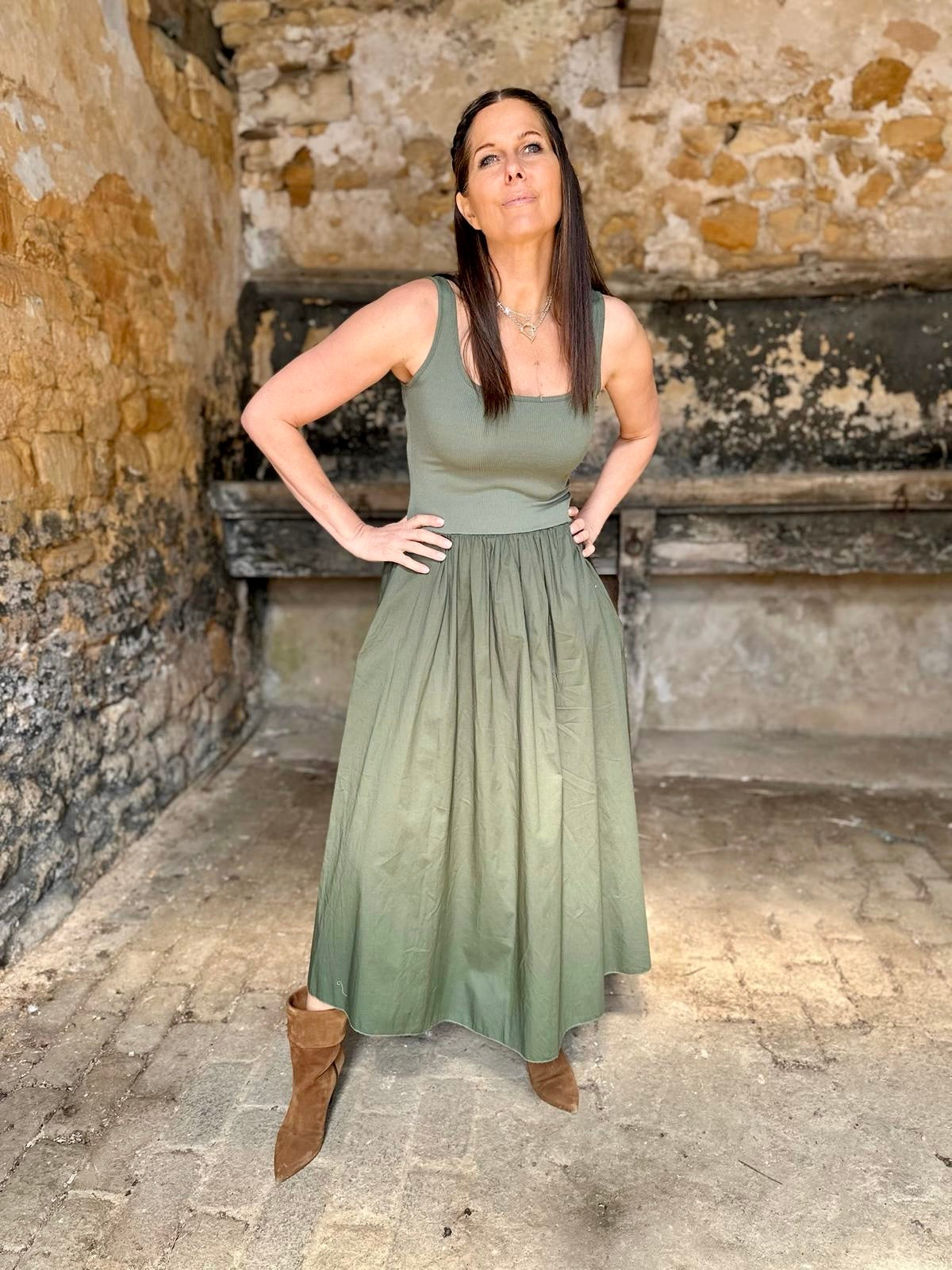 April Dress - Khaki