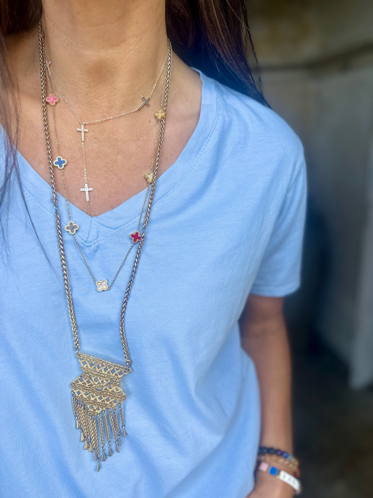 Essential V-Neck Tee - Ice Blue