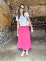 Kaia Midi Skirt - Hot Pink