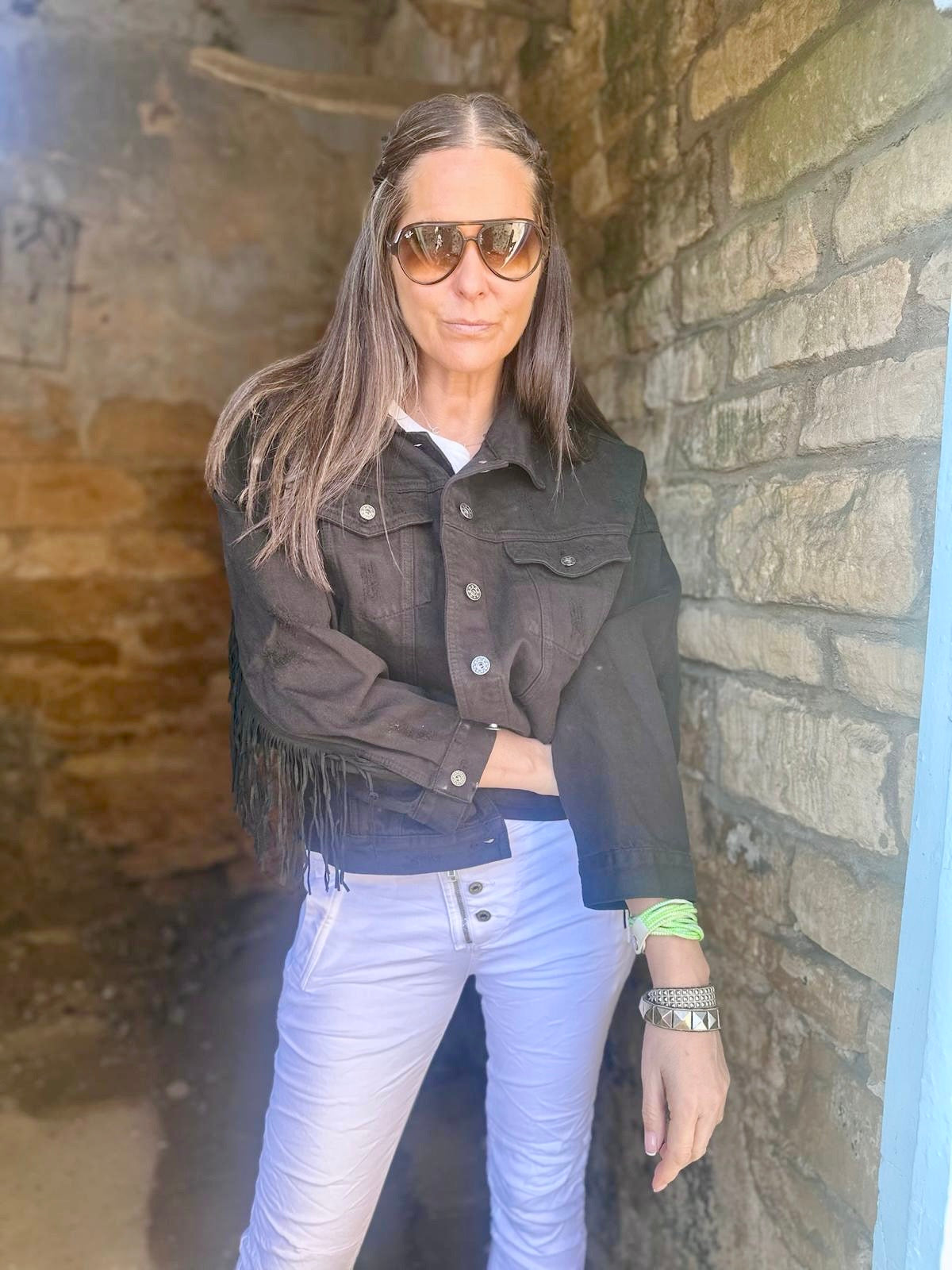 Chaqueta vaquera negra Dallas