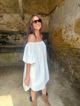 Off The Shoulder Dress- White