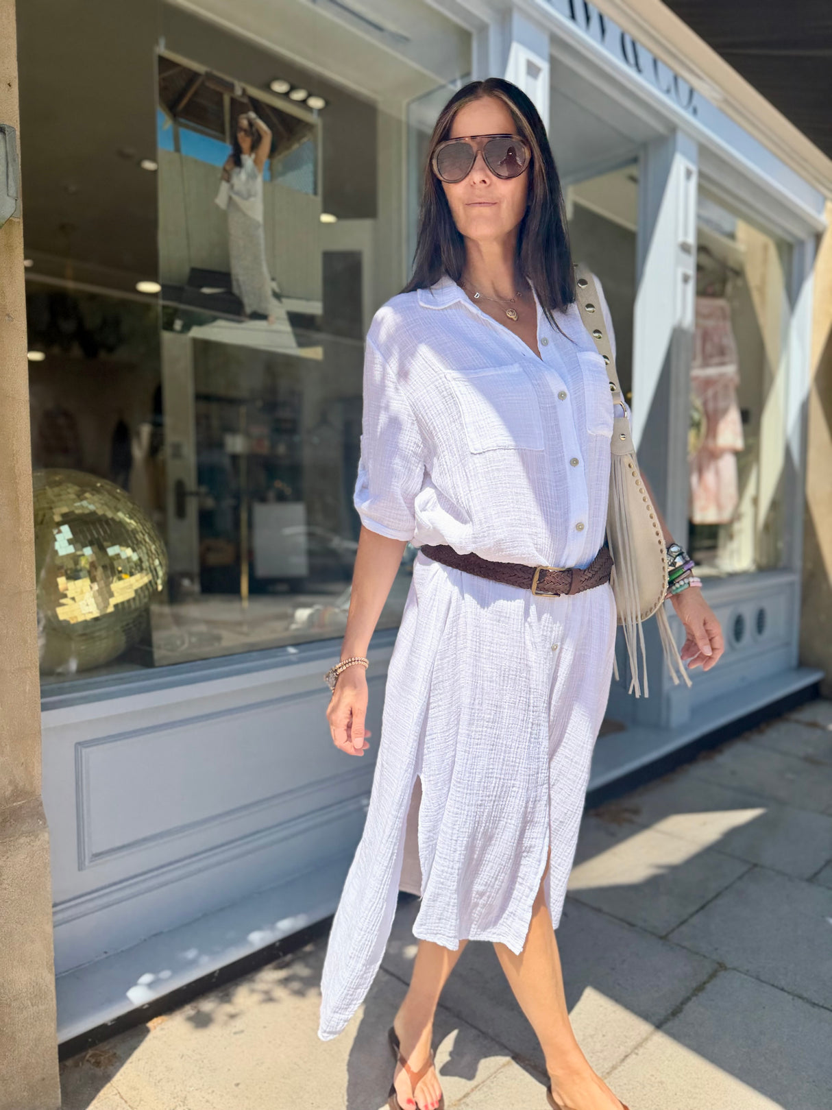 Mel Shirt Dress - White