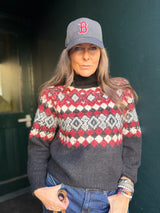 Yule Printed Turtleneck -  Black