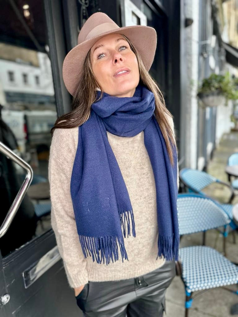 Cashmere Scarf Navy