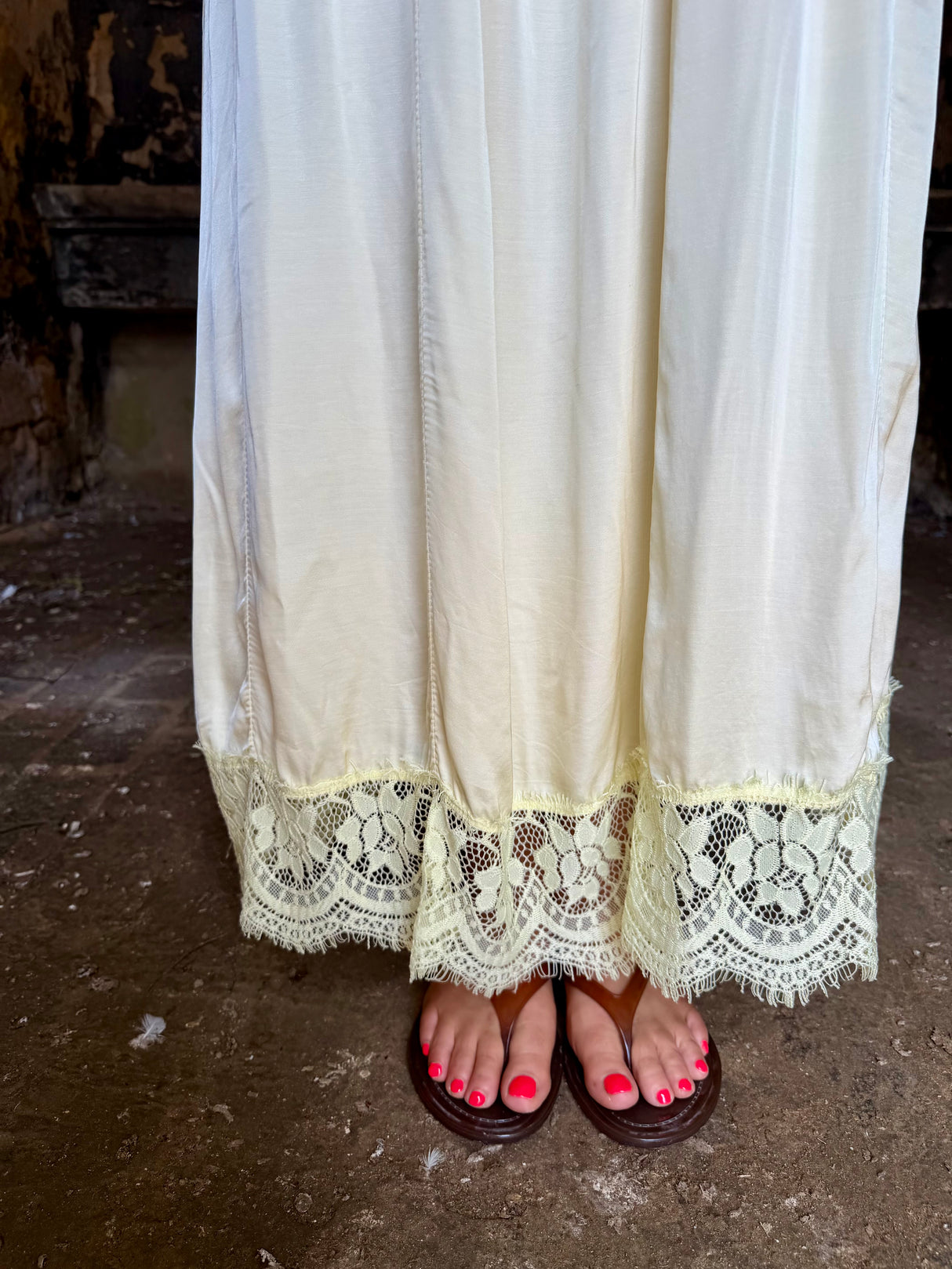 Posie Slip Dress - Lemon