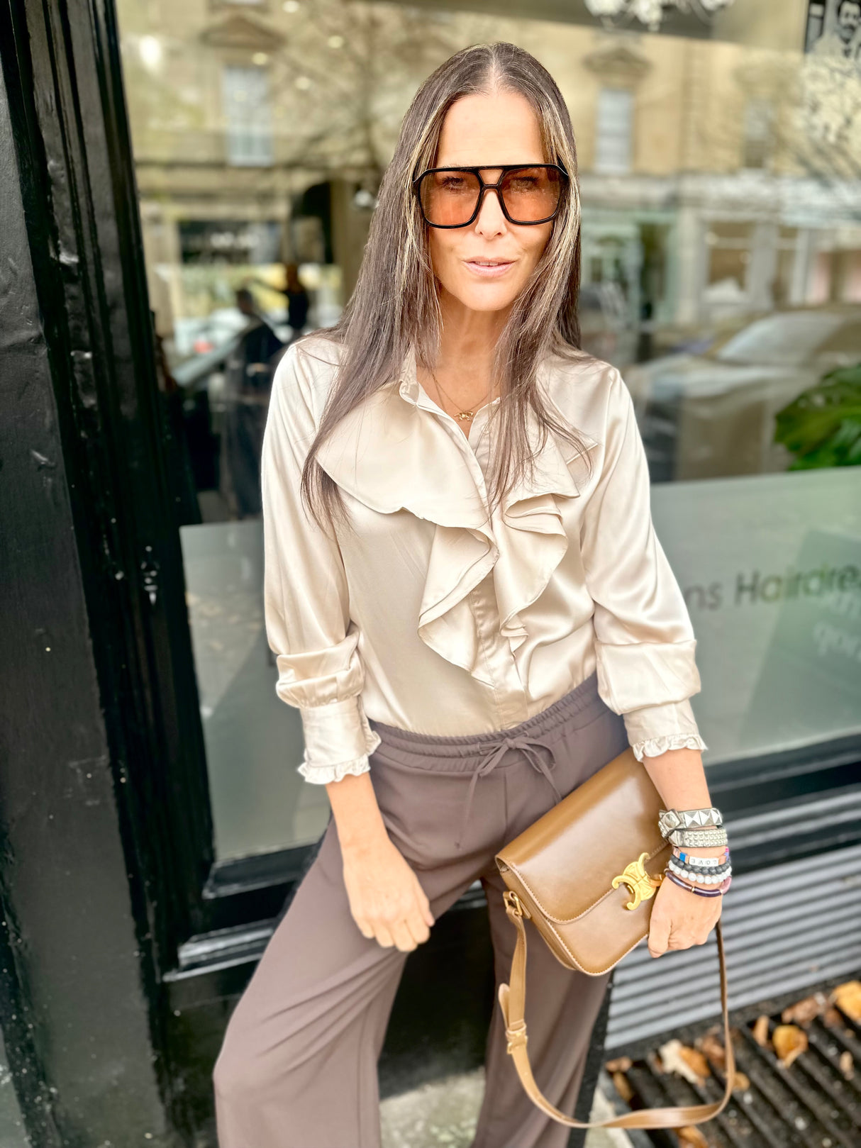 Charlie Ruffle Shirt Champagne