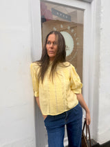 Cathy Embroidered Blouse - Lemon
