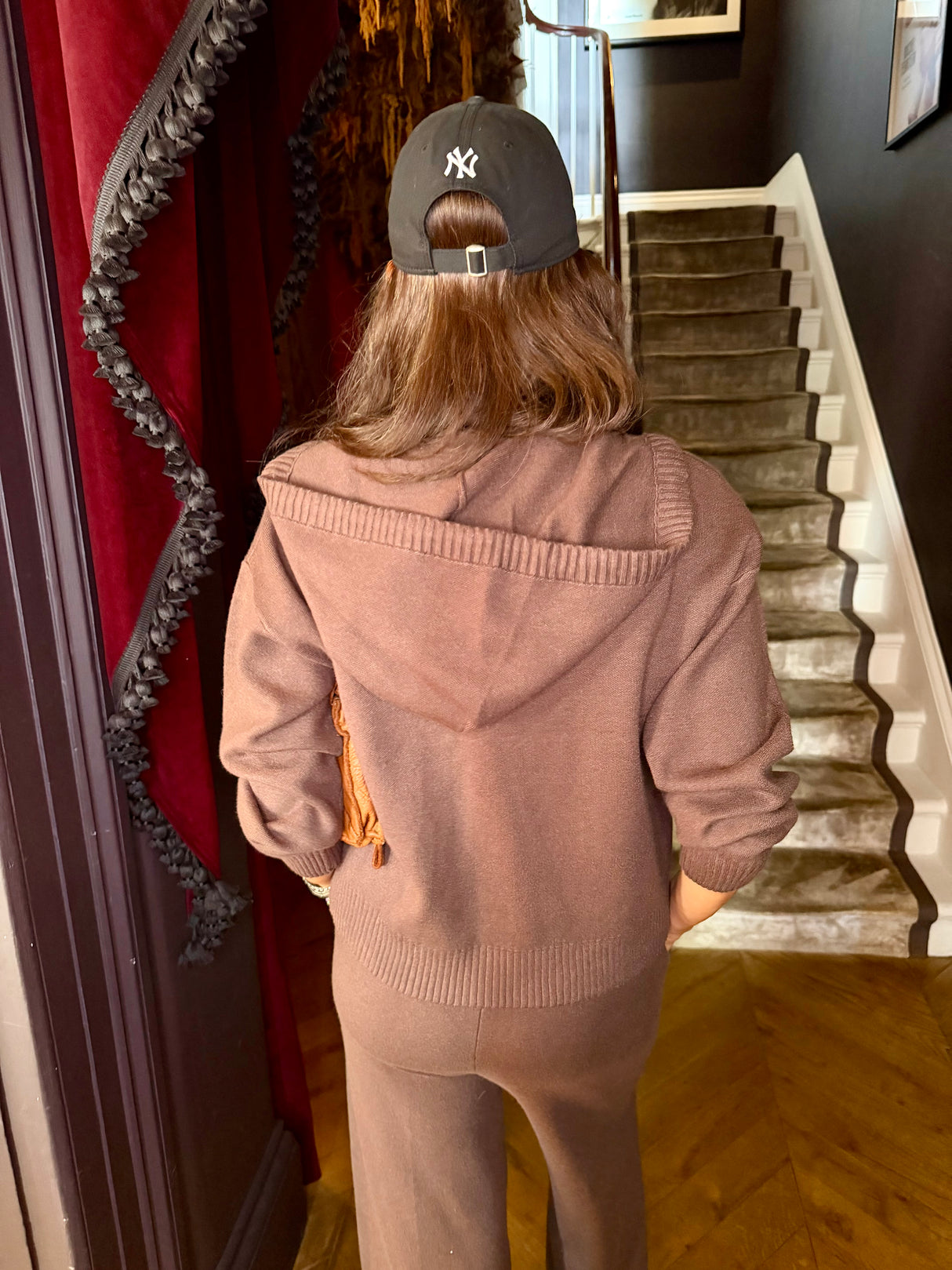 Sue Knitted Hoodie - Chocolate