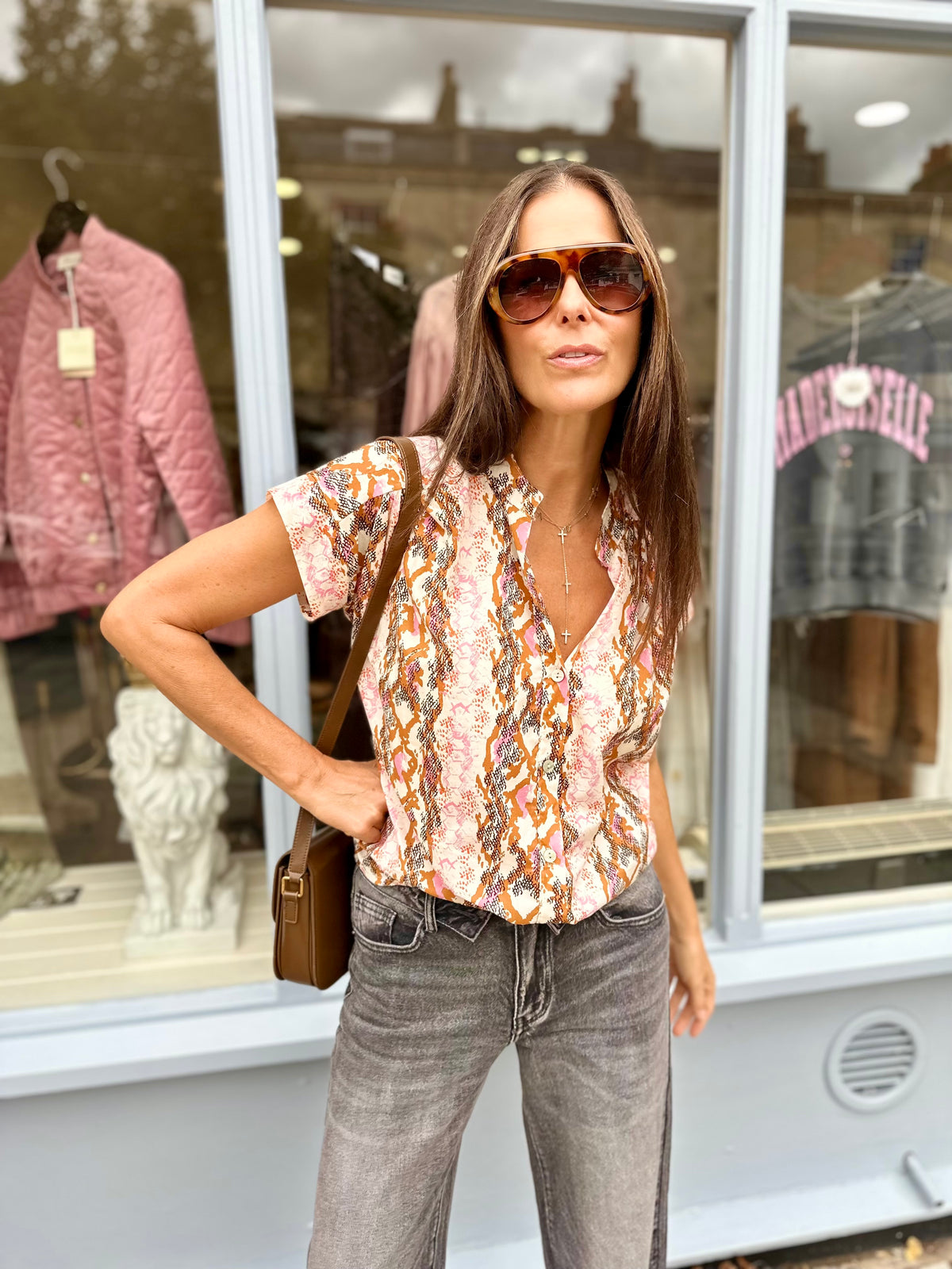 Cider Animal Print Blouse