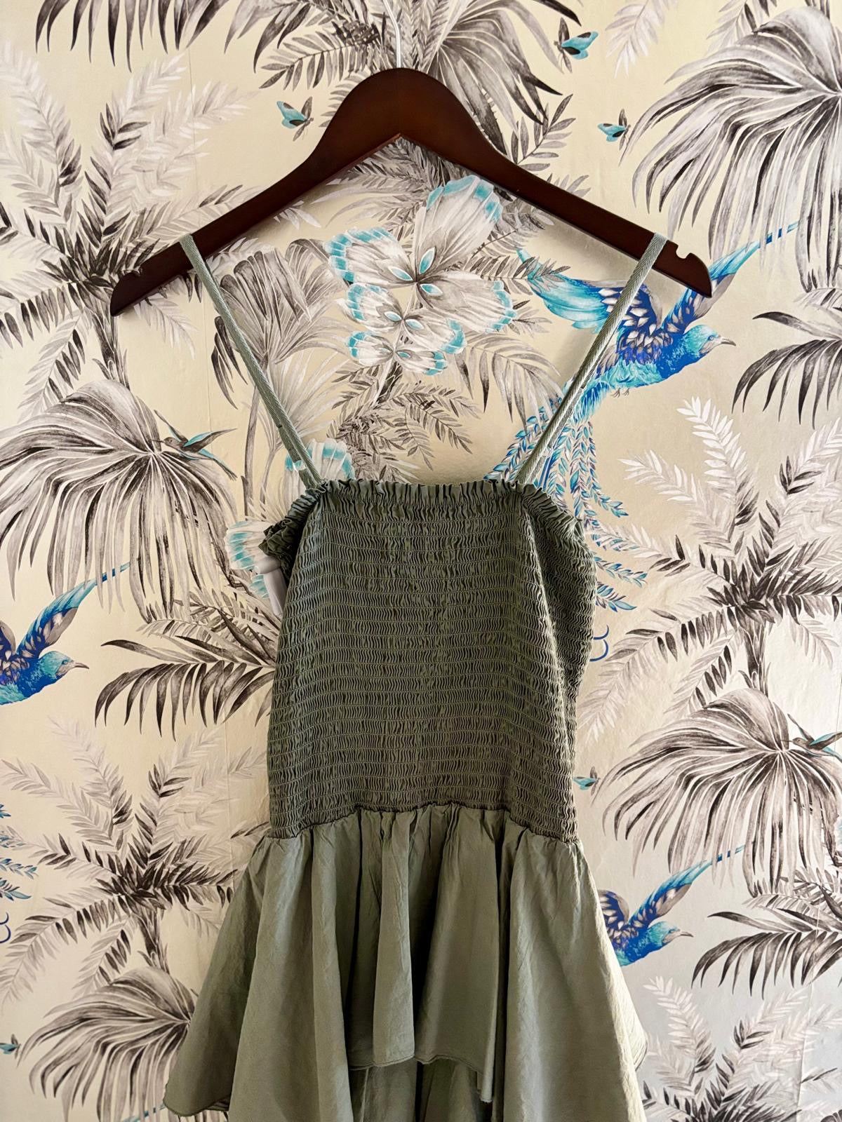 Lilou Ruffled Maxi Dress - Khaki