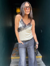 Harley Lace Sequin Cami - Ivory