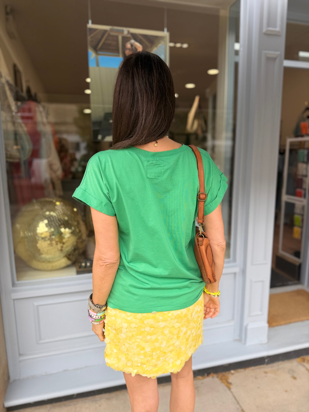 Aveline Sequin Mini Skirt - Lemon