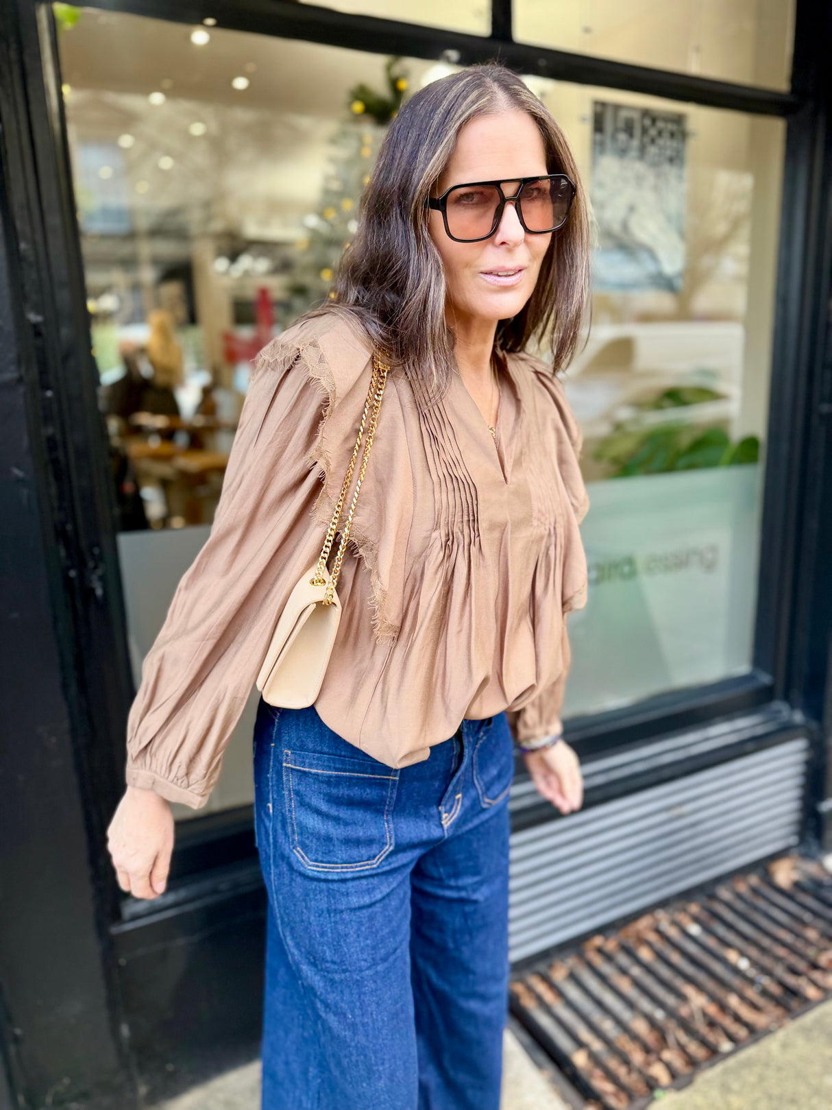 Rachel Floaty Blouse Caramel