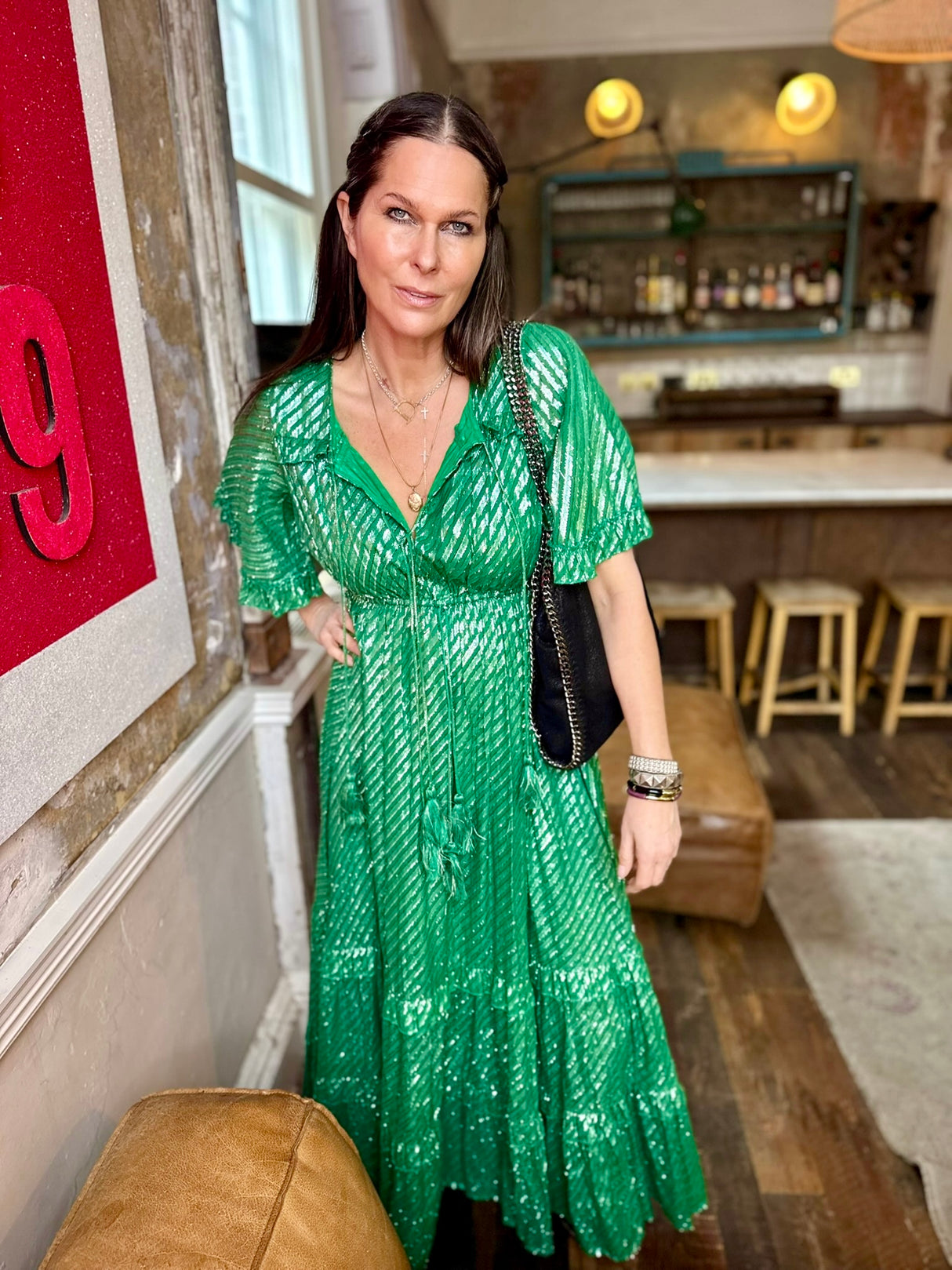 Vestido largo Esme verde