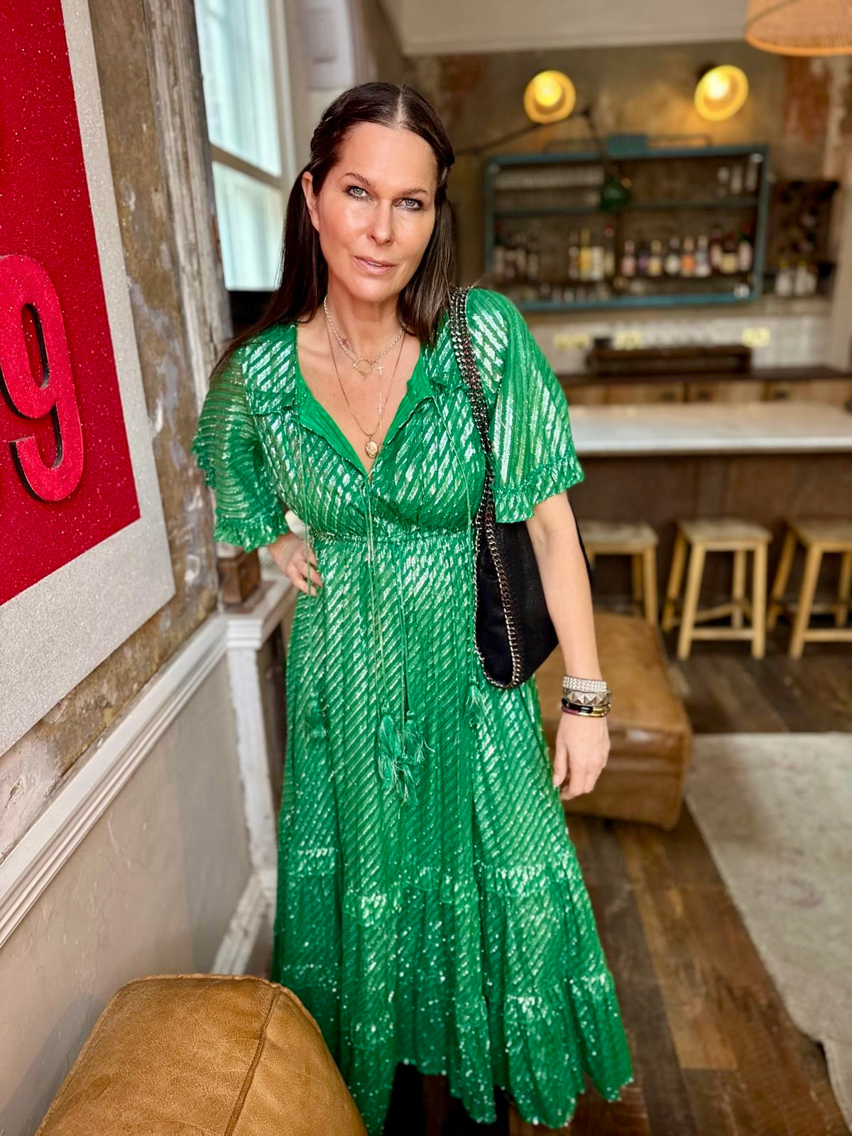 Vestido largo Esme verde