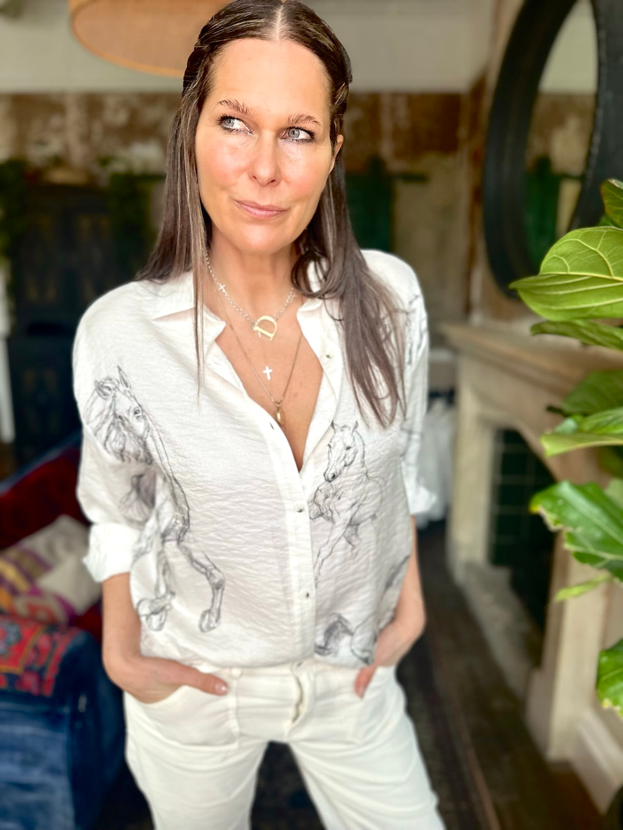 Camisa estampada con caballo de Evan