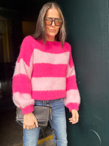 Freddie Stripe Knit - Hot Pink