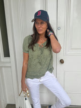 Florence Broiderie Anglaise Top - Khaki
