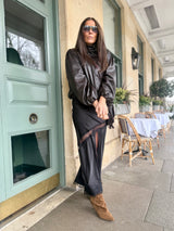 Highland Satin Lace Skirt - Black