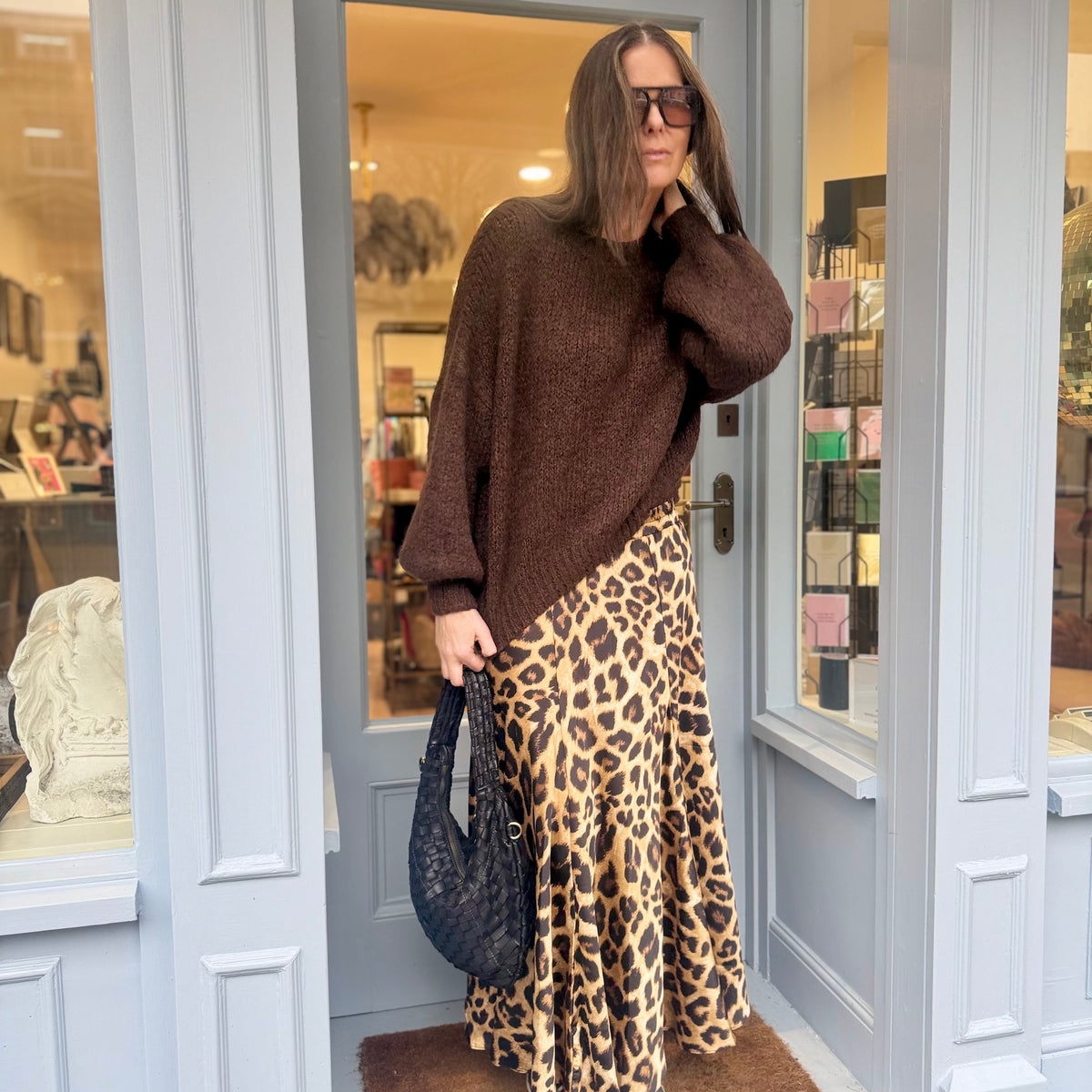 Layla Animal Print Midi Skirt - Amber – Law & Co.
