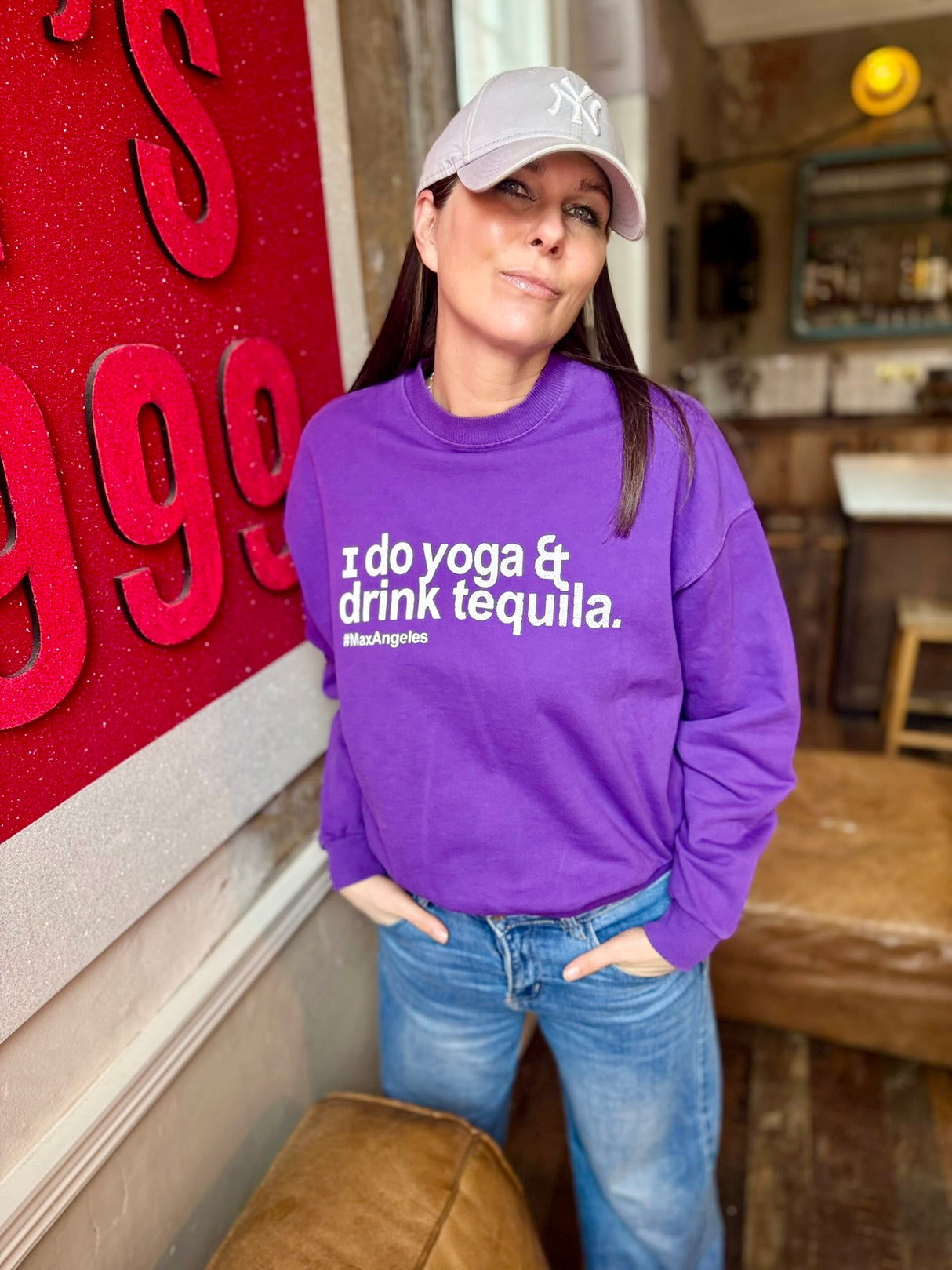 Sudadera Yoga &amp; Tequila - Morada